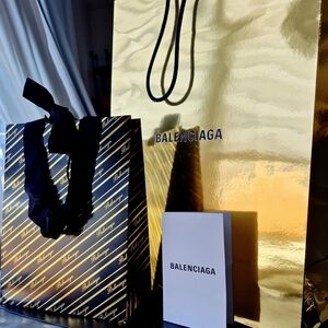 Balenciaga  Rare  Luxury Set Of 2 Gold and Black Gift Bags
